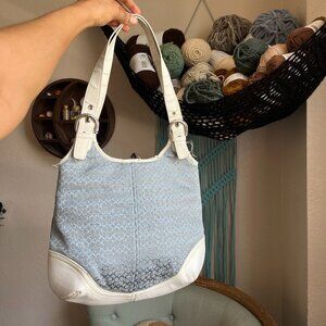 RARE Vintage 90's/Y2K Light  Blue Coach Tote Bag Purse